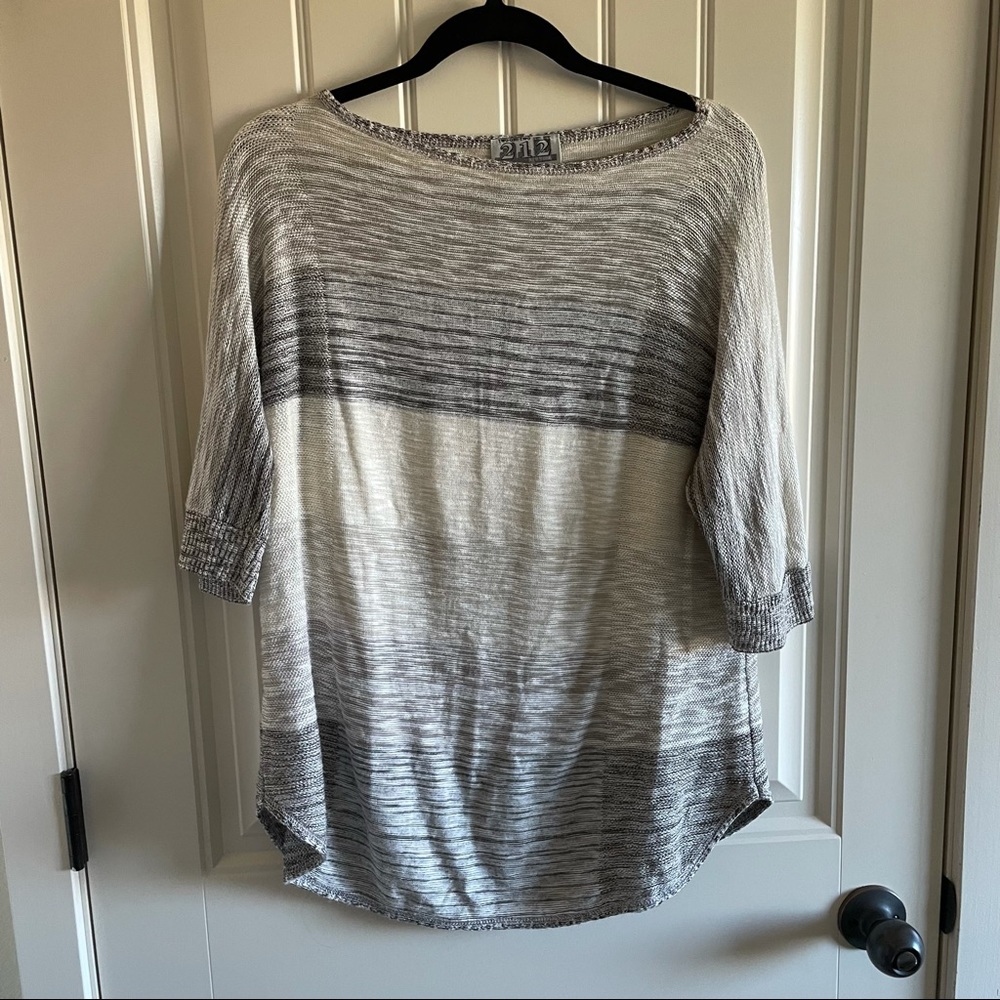 212 New York striped half sleeve knit top